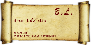 Brum Lídia névjegykártya